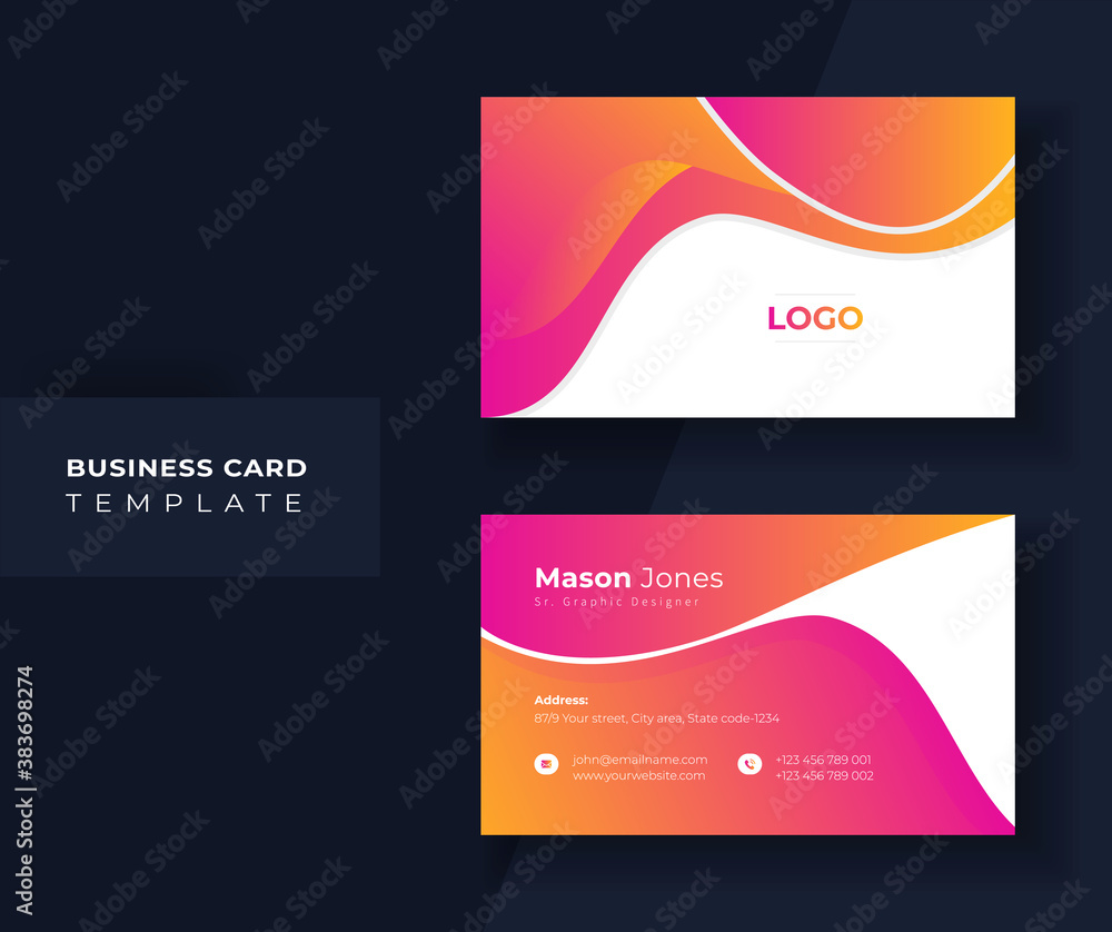 Fototapeta premium Abstract Business card design with Gradient color.