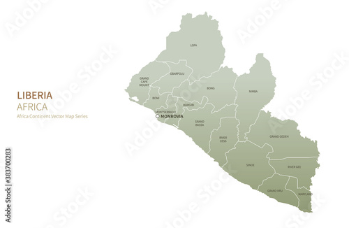 Liberia map. vector map of african countries.
