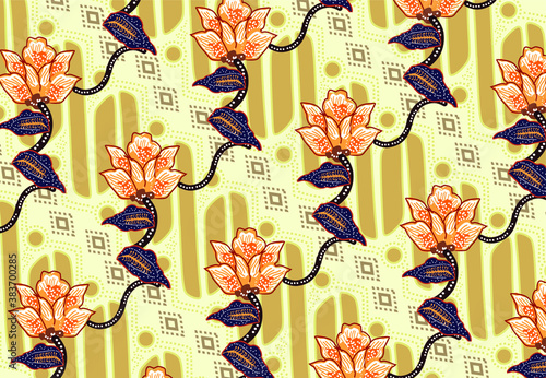 Indonesian batik motif, Batik is a technique of wax-resist dyeing applied to whole cloth, or cloth made using this technique originated from Indonesia