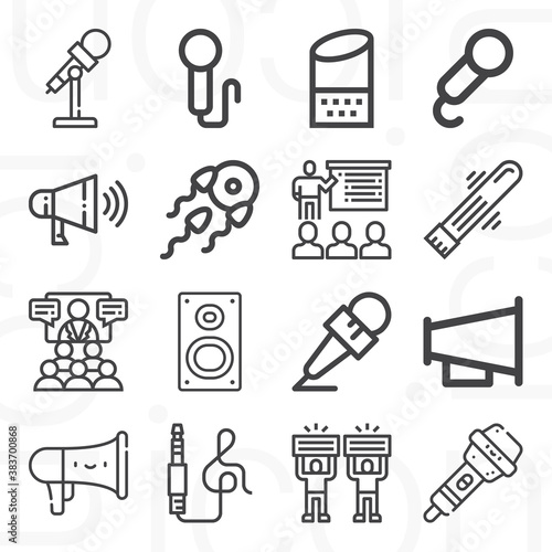 16 pack of congress  lineal web icons set