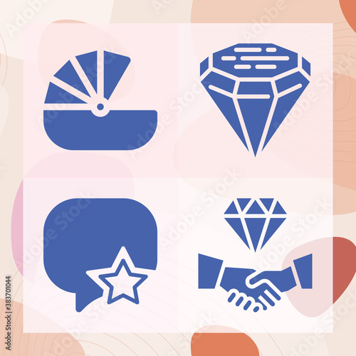 Simple set of introduction related filled icons