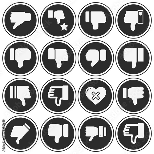 16 pack of unlike  filled web icons set