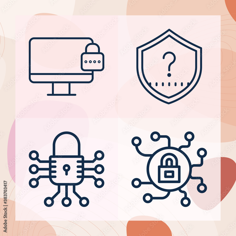 Simple set of earnest related lineal icons Simple set of earnest related lineal icons