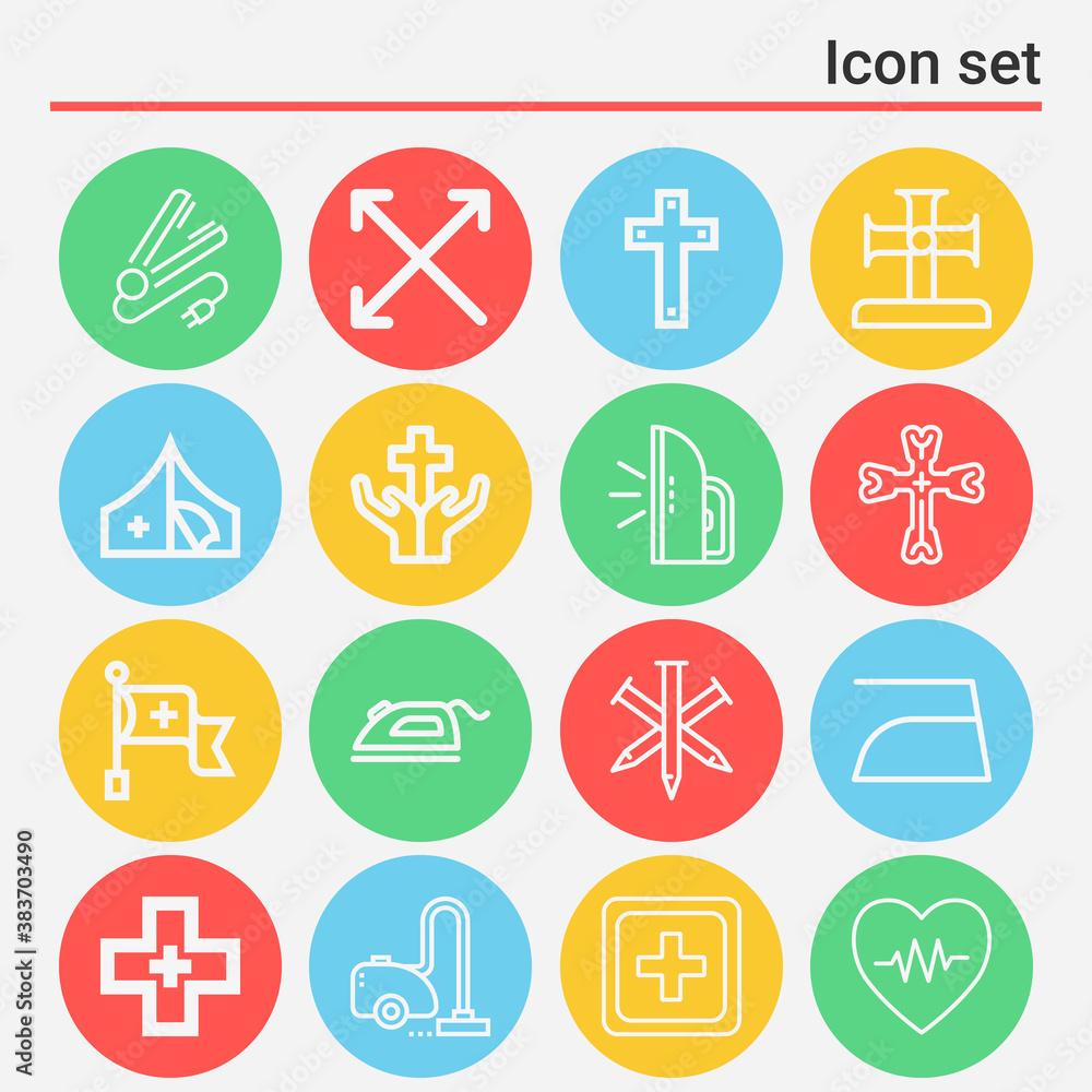 16 pack of recognise  lineal web icons set