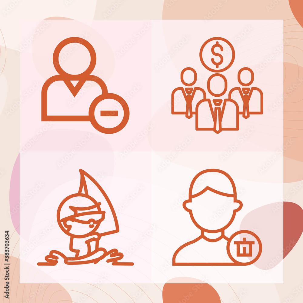 Simple set of member related lineal icons Simple set of member related lineal icons