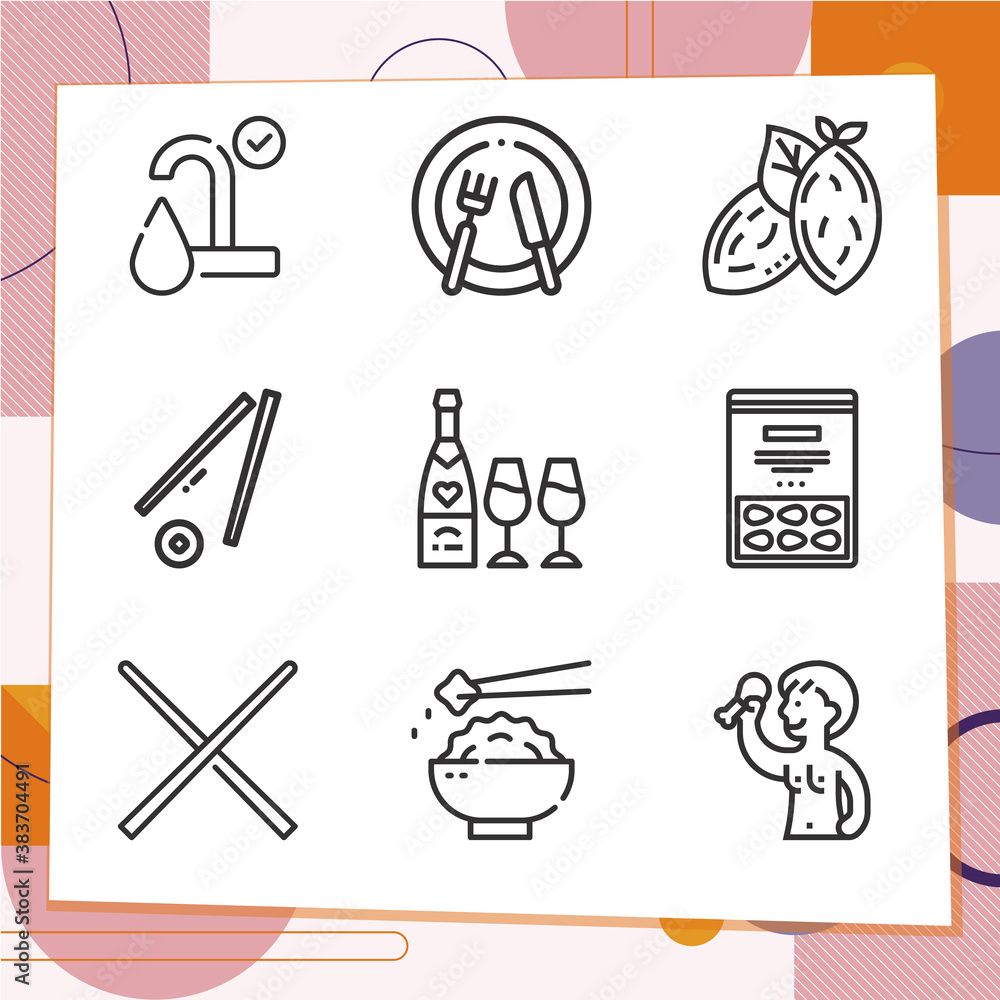 Fototapeta premium Simple set of 9 icons related to uptake