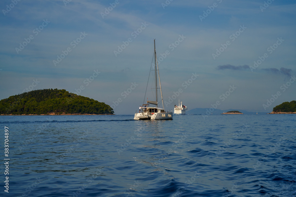 Croatia, island of Korcula, town of Vela Luka. Departure from the port Croatia, island of Korcula, town of Vela Luka. Departure from the port
