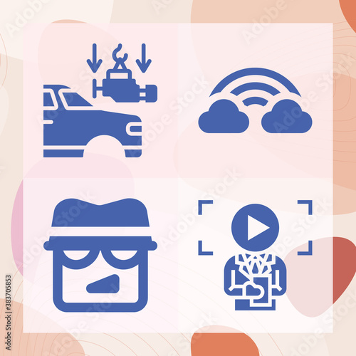 Simple set of causal agency related filled icons