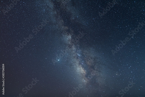 Milky way galaxy with stars and space dust in the universe. photo