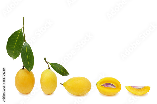 Marian plum thai fruit with isolated on white background