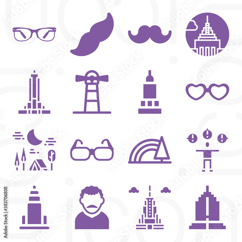 16 pack of province  filled web icons set