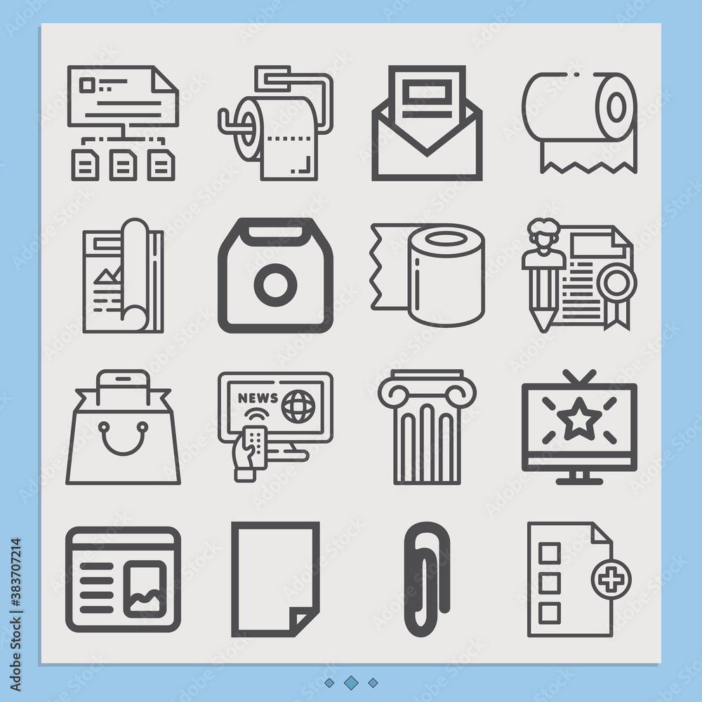 Simple set of article related lineal icons. Simple set of article related lineal icons.