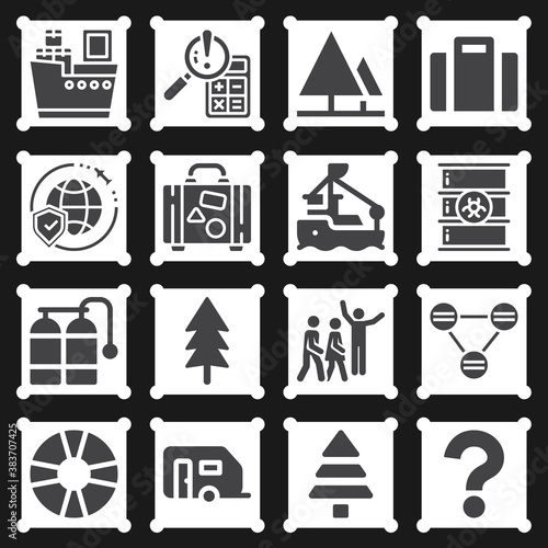 16 pack of adventure  filled web icons set