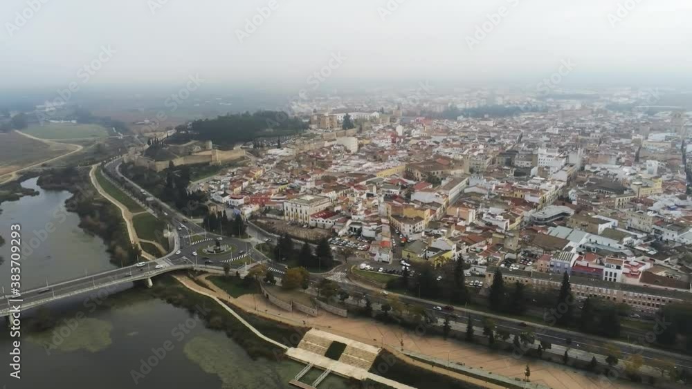 Badajoz, city of Extremadura, Spain. Europe. Aerial Drone Footage Badajoz, city of Extremadura, Spain. Europe. Aerial Drone Footage