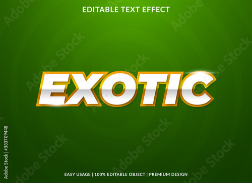 exotic text effect template with bold and 3d style use for business logo and brand