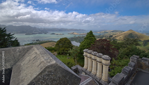 The View Over Port Chalmers from Larnach Castle NZ