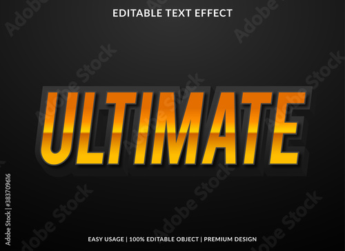 ultimate text effect template with bold and 3d style use for business logo and brand