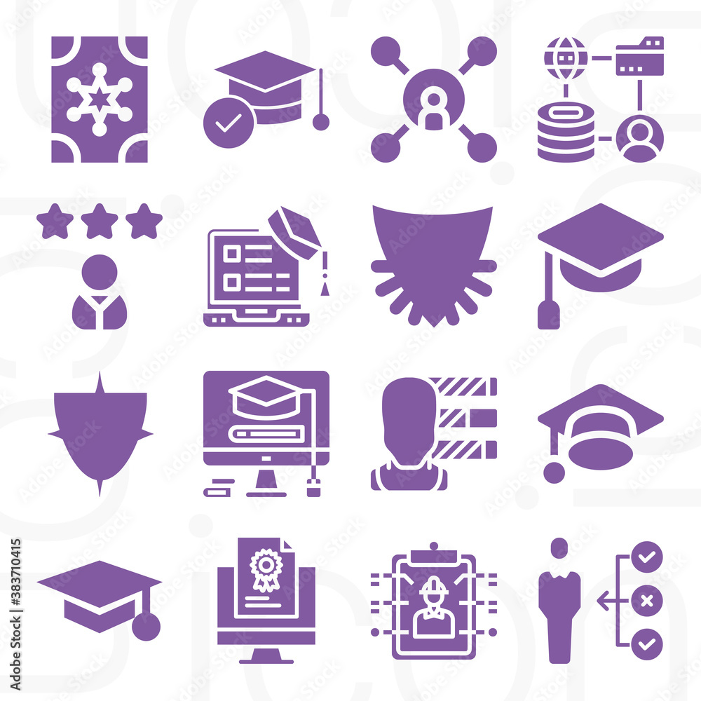 16 pack of qualifications filled web icons set 16 pack of qualifications filled web icons set