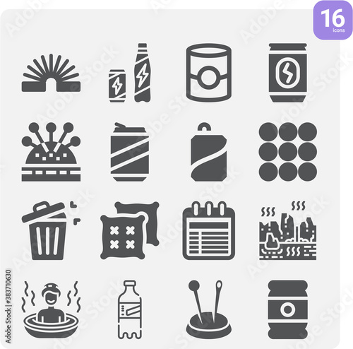 Simple set of may related filled icons.