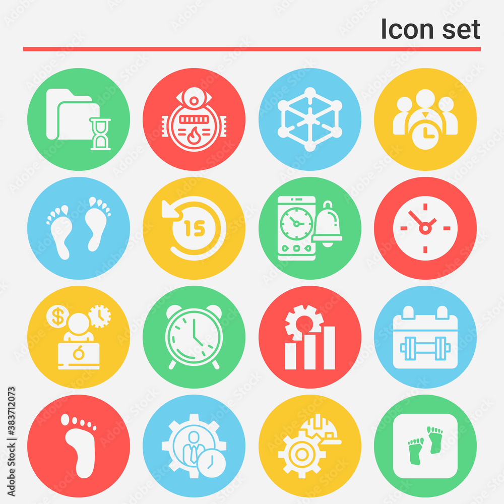 16 pack of meter  filled web icons set