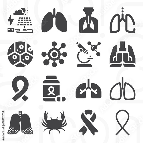 16 pack of carcinoma  filled web icons set