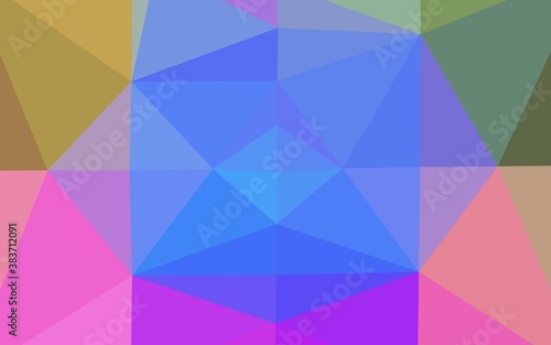 Light Multicolor  Rainbow vector blurry triangle template.