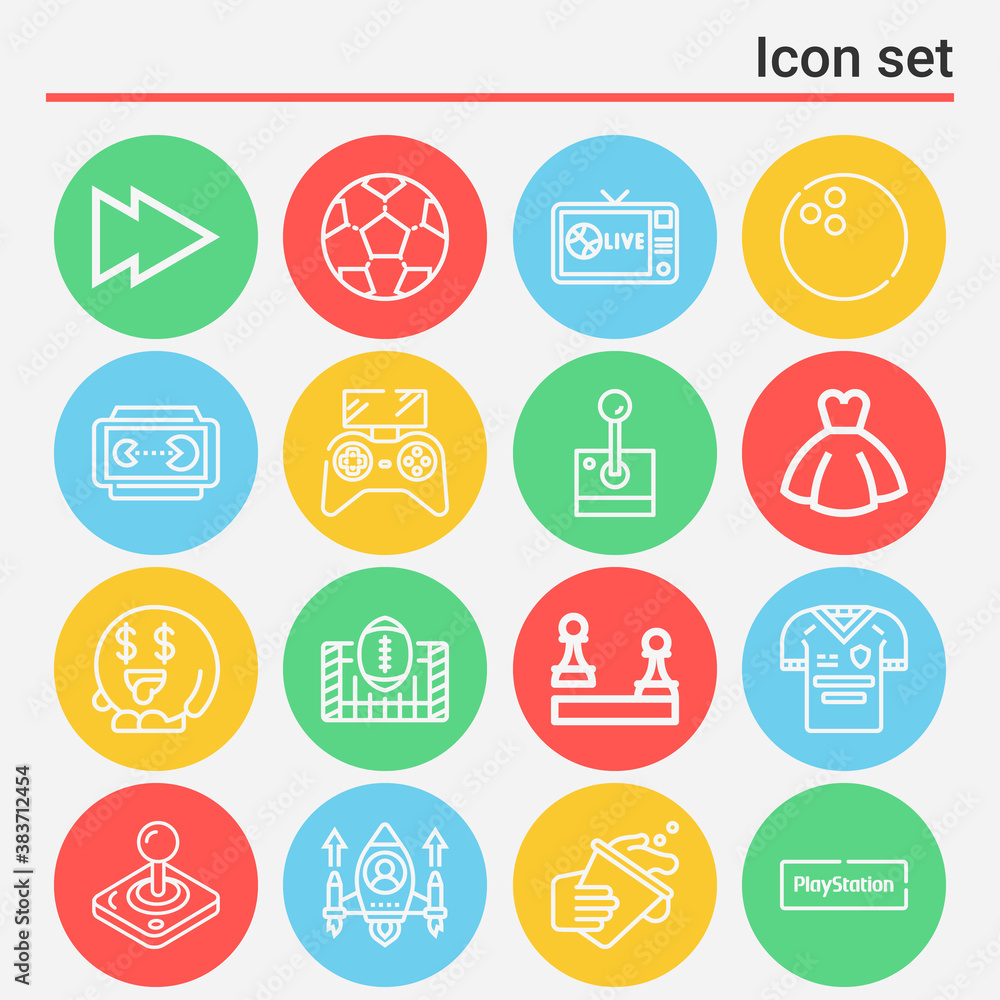 16 pack of turn  lineal web icons set