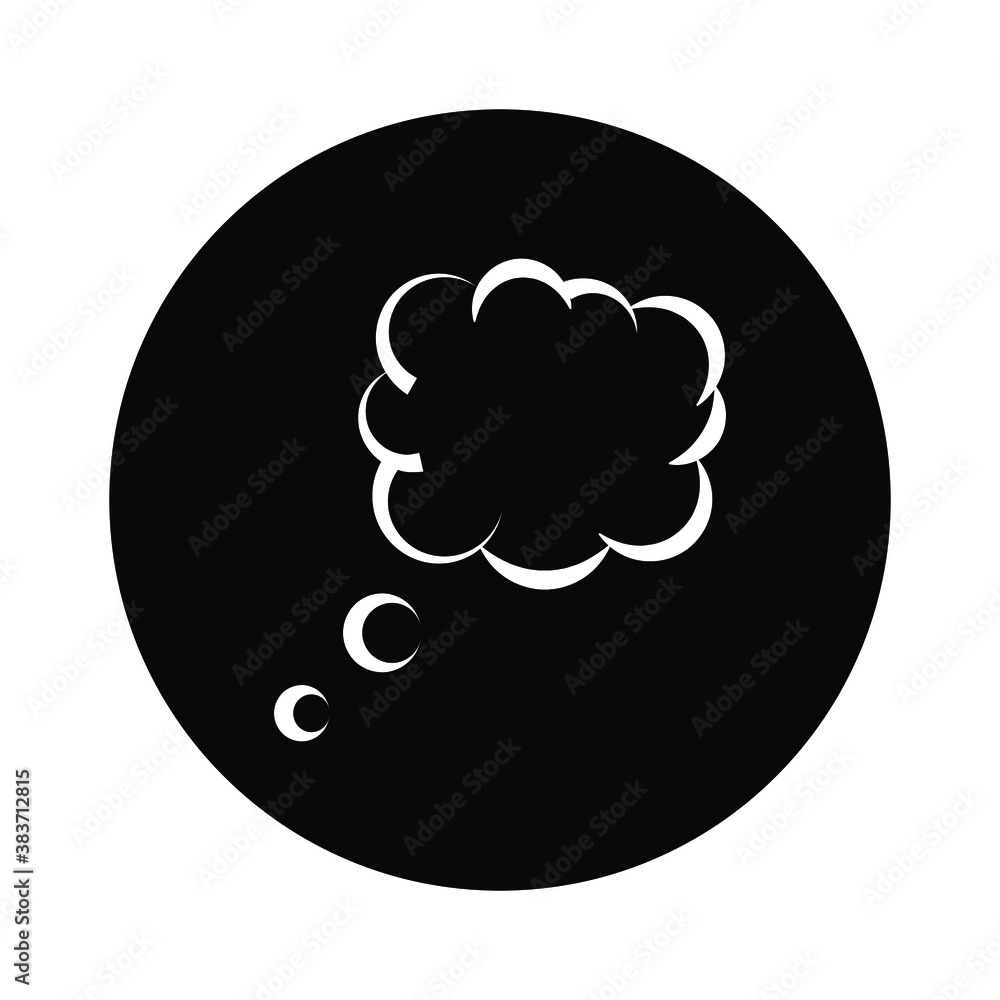 Think bubble isolated on white background. Trendy think bubble in flat style. Modern template for social network and label Think bubble isolated on white background. Trendy think bubble in flat style. Modern template for social network and label