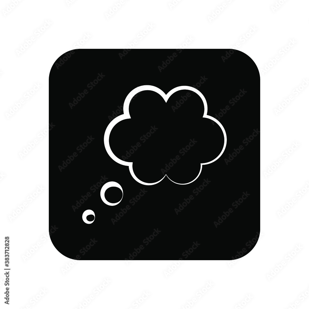 Think bubble isolated on white background. Trendy think bubble in flat style. Modern template for social network and label Think bubble isolated on white background. Trendy think bubble in flat style. Modern template for social network and label