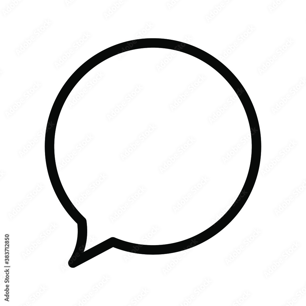 Think bubble isolated on white background. Trendy think bubble in flat style. Modern template for social network and label