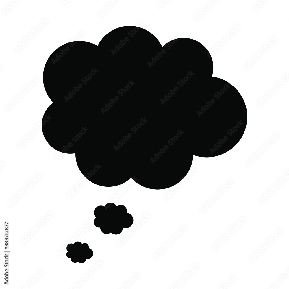 Think bubble isolated on white background. Trendy think bubble in flat style. Modern template for social network and label Think bubble isolated on white background. Trendy think bubble in flat style. Modern template for social network and label