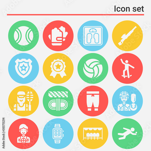 16 pack of compete filled web icons set