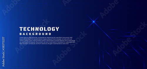 Technology background line data flow and glow light concept. photo