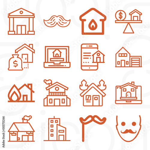 16 pack of complex number  lineal web icons set