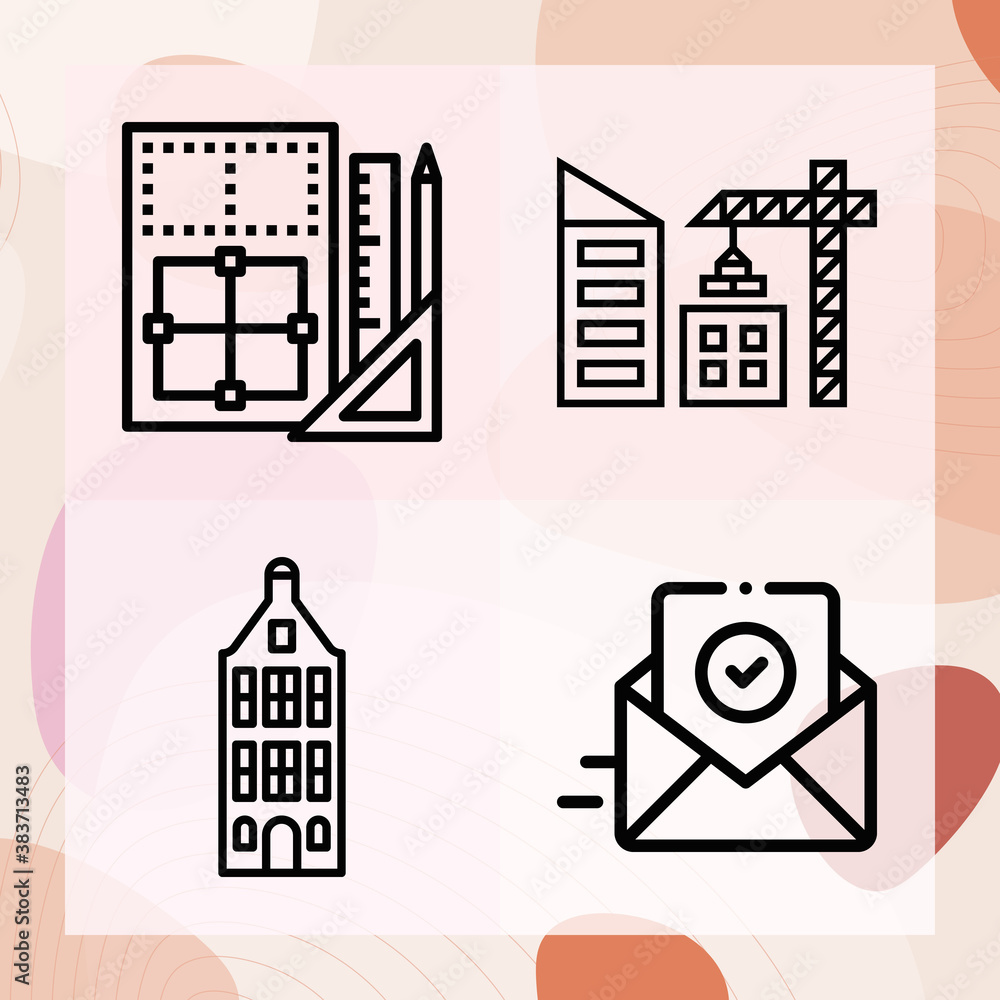 Obraz premium Simple set of senate related lineal icons