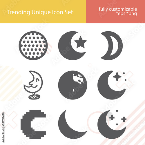 фотографія Simple set of lunar month related filled icons.