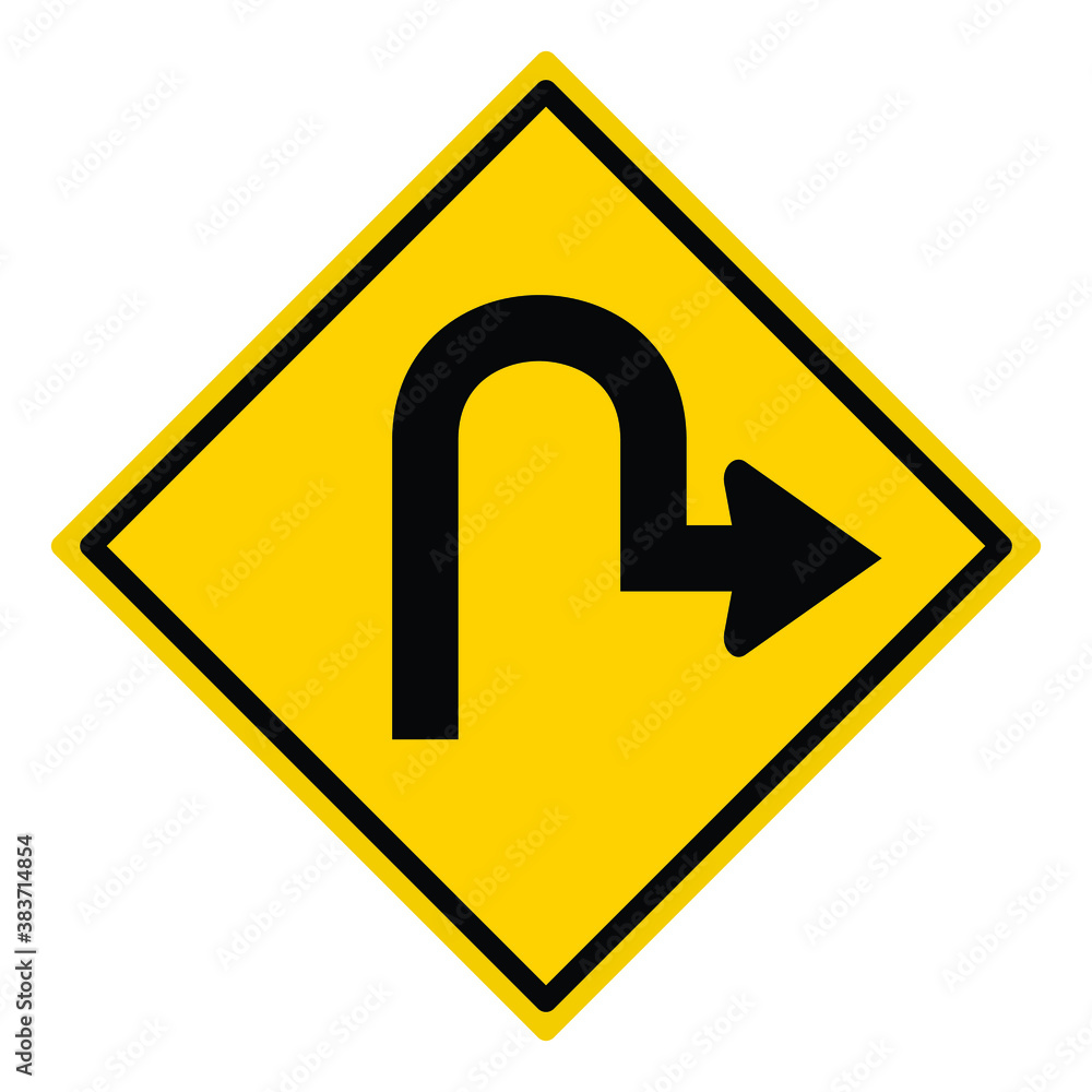turn right sign, curve to right signal, traffic sign turn right sign, curve to right signal, traffic sign