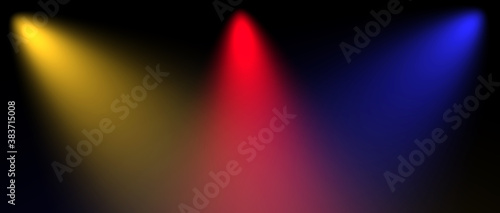 multi color spotlights on stage