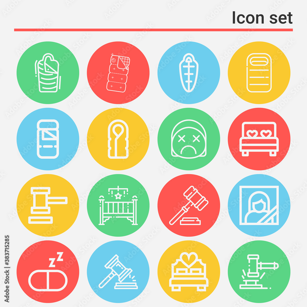 16 pack of asleep lineal web icons set 16 pack of asleep lineal web icons set
