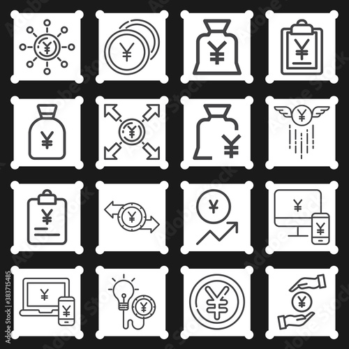 16 pack of sen  lineal web icons set