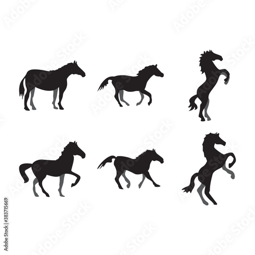 Set of horse icon illustration design template