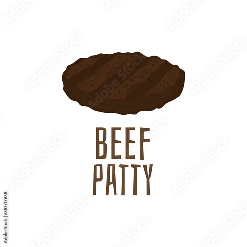 Beef patty isolated on white background. Grilled burger meat cutlet