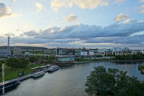 Wallpaper Mural Beautiful Japanese garden with a pond and trees, leaves, nature landscape in Toyama castle, Japan Torontodigital.ca