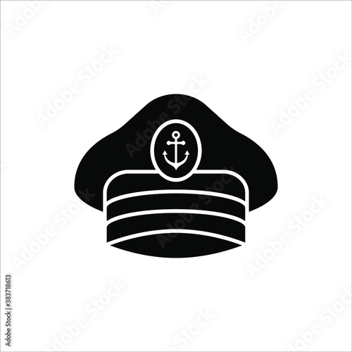 Captain hat icon. Marine hat icon vector on white background