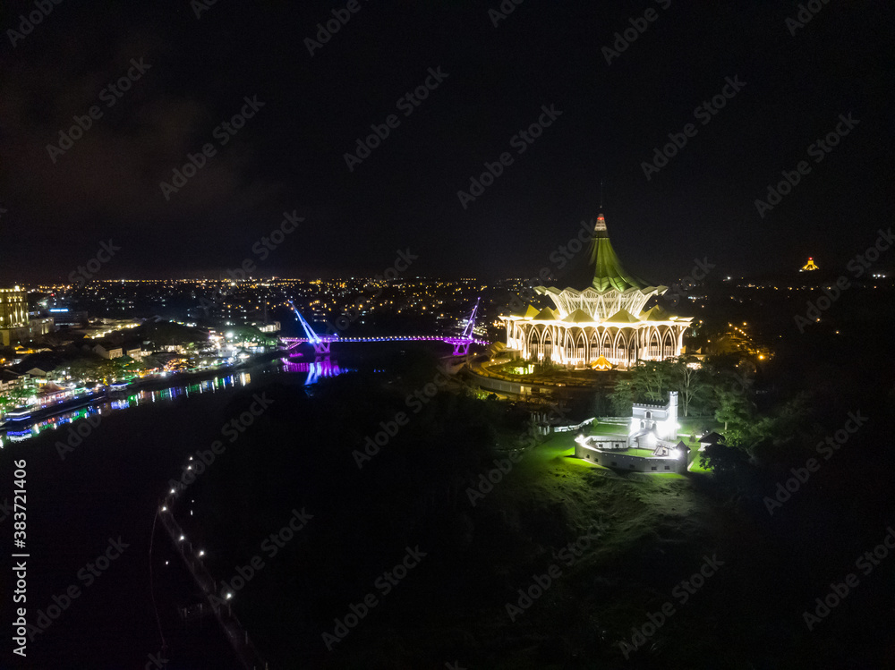 Kuching CIty aerial view
