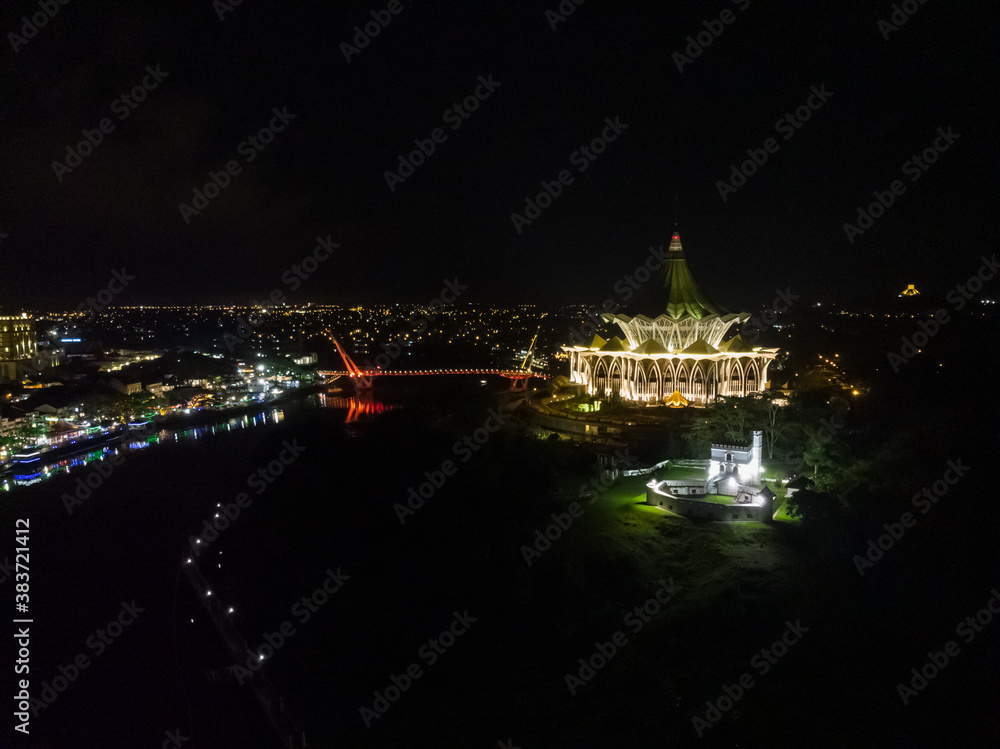 Kuching CIty aerial view