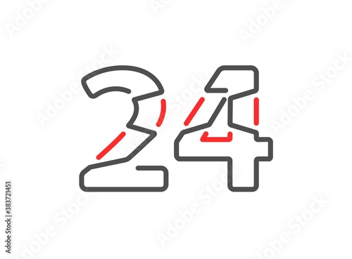 24 vector number. Modern trendy  creative style line design. For logo  brand label  design elements  corporate identity  application etc.   solated vector illustration