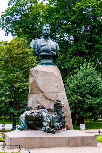 Monument to Nikolay Przhevalsky in St Petersburg, Russia photo