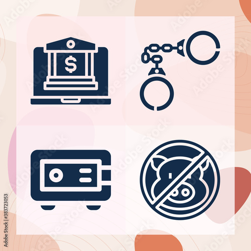 Simple set of pig related filled icons
