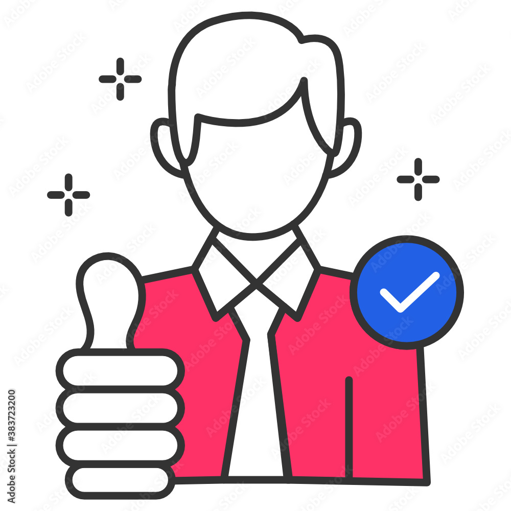 Showing thumb Up Gesture after Casting the Vote Concept, You are the Best Vector Color Icon Design, Presidential elections 2020 in United States Symbol on White background Showing thumb Up Gesture after Casting the Vote Concept, You are the Best Vector Color Icon Design, Presidential elections 2020 in United States Symbol on White background